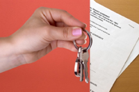 Handing over keys for new home